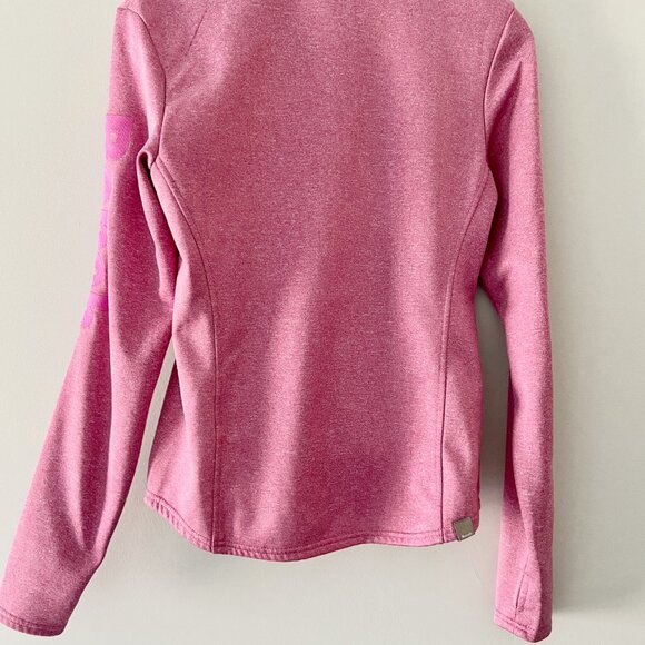 BENCH Pink Zip Up Sweatshirt with Sleeve Logo - Size M - Picture 6 of 8